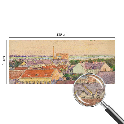 3D-Fototapete fürs Schlafzimmer Stadtdächer