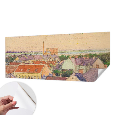 3D-Fototapete fürs Schlafzimmer Stadtdächer