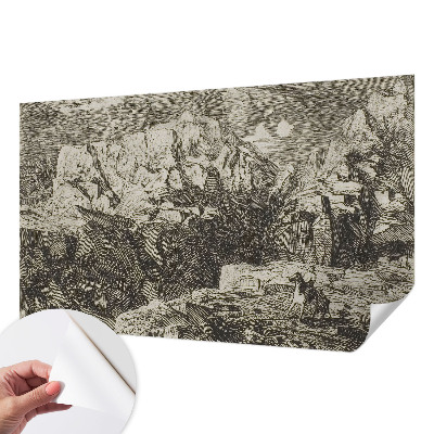 Moderne Fototapete nach Maß Berglandschaft