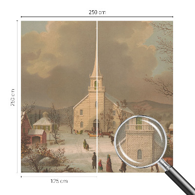 Selbstklebende Fototapete fürs Wohnzimmer Winterlandschaft