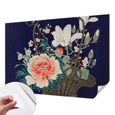 3D-Fototapete fürs Wohnzimmer Blumenkorb