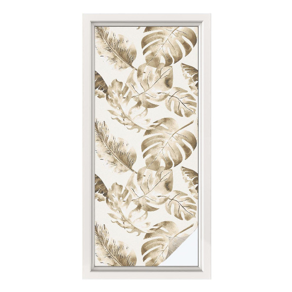 Sichtschutzfolie Fenster Buntglasoptik Tropische Pflanzen