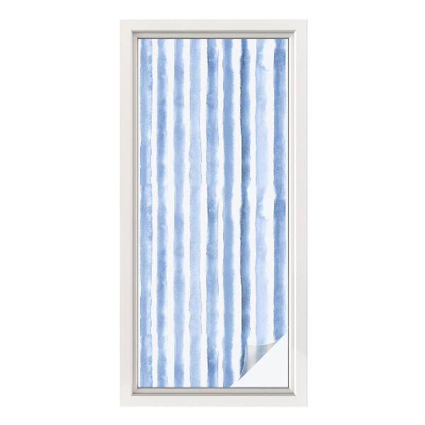 Sichtschutzfolie Fenster Buntglasoptik Blaue Streifen