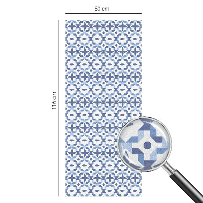 Sichtschutzfolie Fenster Buntglasoptik Blaues Mosaik