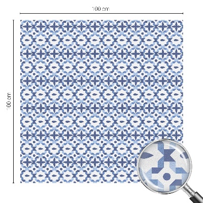 Sichtschutzfolie Fenster Buntglasoptik Blaues Mosaik