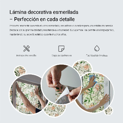 Sichtschutz Klebefolie Buntglasoptik Grüne Rauten