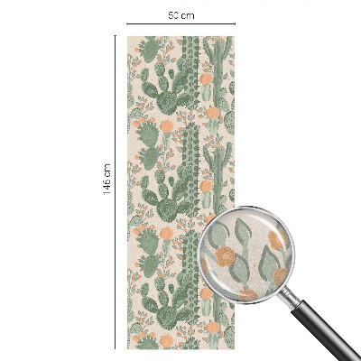 Sichtschutz Klebefolie Buntglasoptik Grüne Sukkulenten