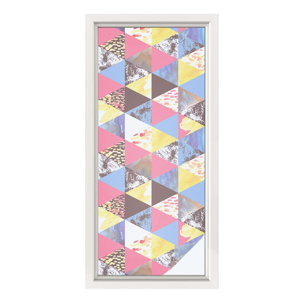 Sichtschutz Klebefolie Buntglasoptik Bunte Dreiecke