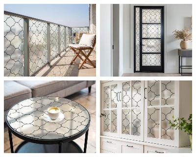 Sichtschutzfolie Fenster Buntglasoptik Schlichte Eleganz