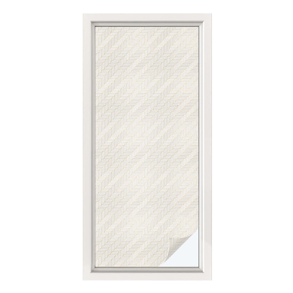 Sichtschutzfolie Fenster Buntglasoptik Eleganz im Fischgrätmuster