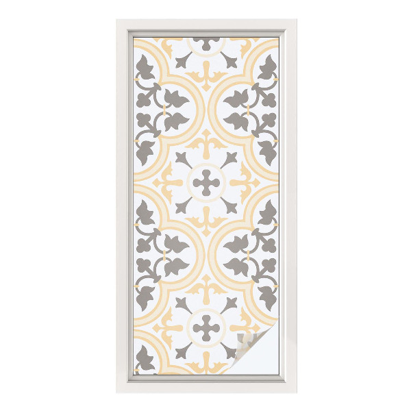 Sichtschutzfolie Fenster Buntglasoptik Pflanzenmuster