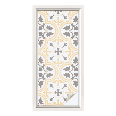 Sichtschutzfolie Fenster Buntglasoptik Pflanzenmuster