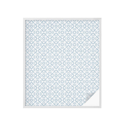 Sichtschutz Klebefolie Buntglasoptik Blaue Ornamente