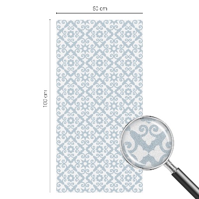 Sichtschutz Klebefolie Buntglasoptik Blaue Ornamente