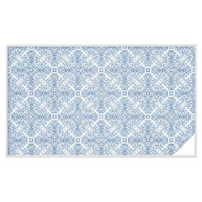 Sichtschutz Klebefolie Buntglasoptik Blaue Fliesen