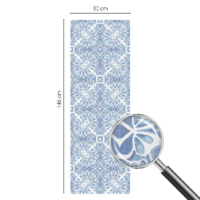 Sichtschutz Klebefolie Buntglasoptik Blaue Fliesen