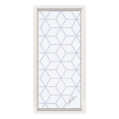 Sichtschutzfolie Fenster Buntglasoptik Lila Rauten