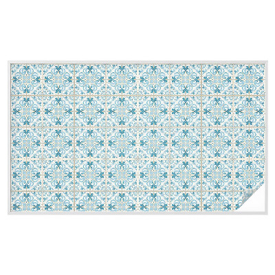 Sichtschutzfolie Fenster Buntglasoptik Blumenfliesen