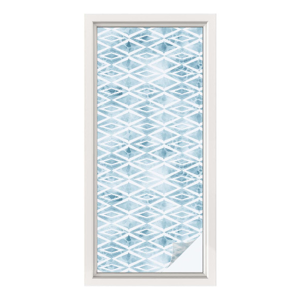 Fensterfolie Sichtschutz Blaue Rauten