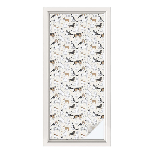 Sichtschutz Klebefolie Buntglasoptik Hundemuster