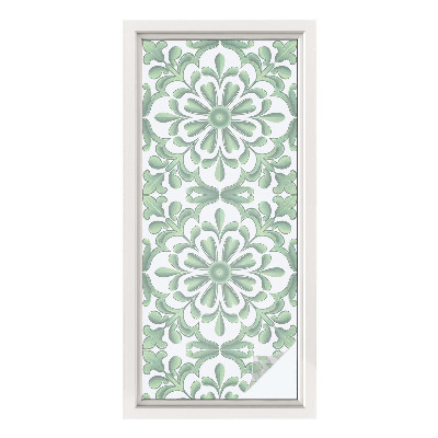 Sichtschutzfolie Fenster Buntglasoptik Grüne Blätter