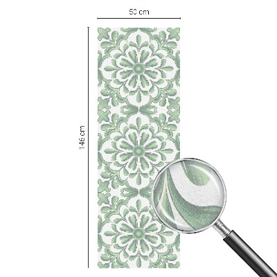 Sichtschutzfolie Fenster Buntglasoptik Grüne Blätter