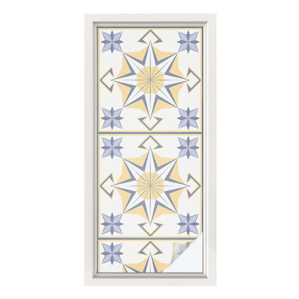 Sichtschutzfolie Fenster Buntglasoptik Geometrische Sterne
