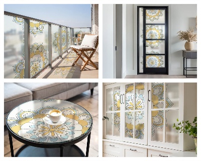 Klebefolie Fenster Sichtschutz Bunte Mandalas