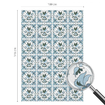 Sichtschutzfolie Fenster Buntglasoptik Blaue Blumen