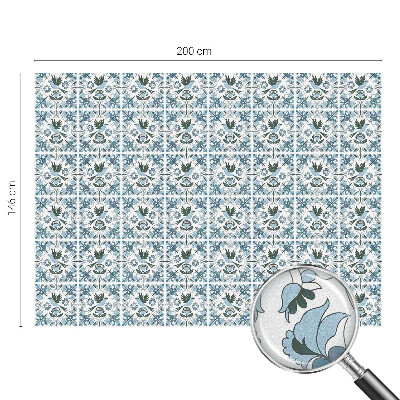 Sichtschutzfolie Fenster Buntglasoptik Blaue Blumen