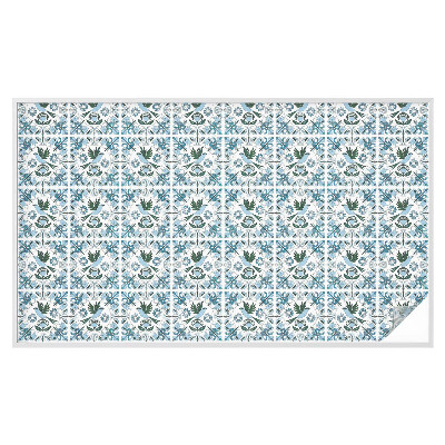 Sichtschutzfolie Fenster Buntglasoptik Blaue Blumen