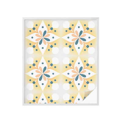 Sichtschutz Klebefolie Buntglasoptik Blumensymmetrie