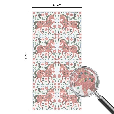 Fensterfolie Sichtschutz Bunte Pferde