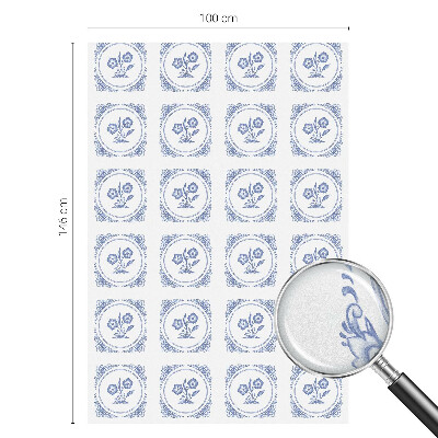 Sichtschutzfolie Fenster Buntglasoptik Zarte Blüten