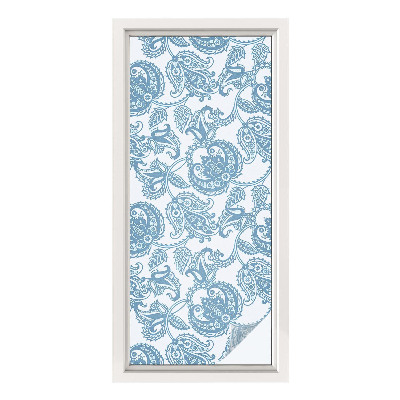 Klebefolie Fenster Sichtschutz Blaue Ornamente