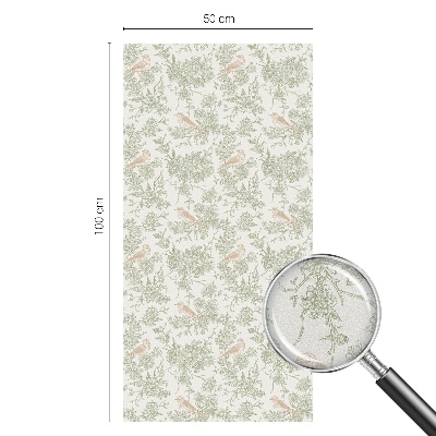 Sichtschutzfolie Fenster Buntglasoptik Vögel Pflanzen