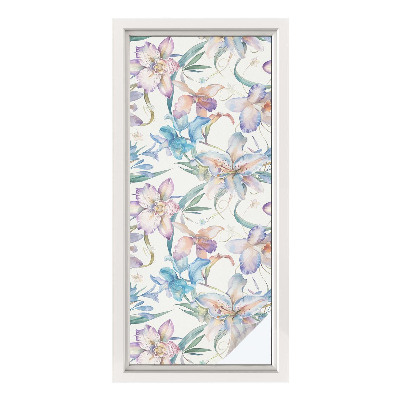 Sichtschutzfolie Fenster Buntglasoptik Blumenmotiv