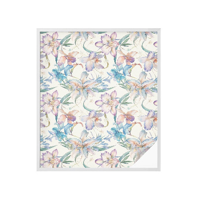 Sichtschutzfolie Fenster Buntglasoptik Blumenmotiv