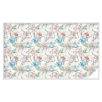 Sichtschutzfolie Fenster Buntglasoptik Blumenmotiv