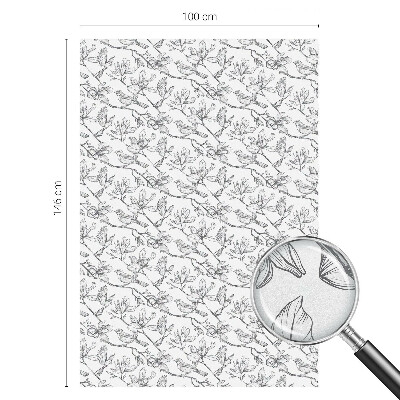 Fensterfolie Sichtschutz Vögel und Blumen