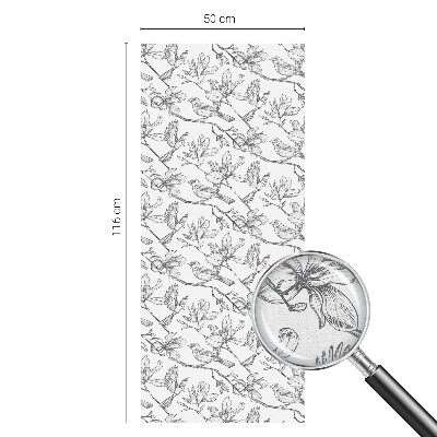 Fensterfolie Sichtschutz Vögel und Blumen