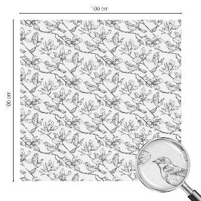 Fensterfolie Sichtschutz Vögel und Blumen