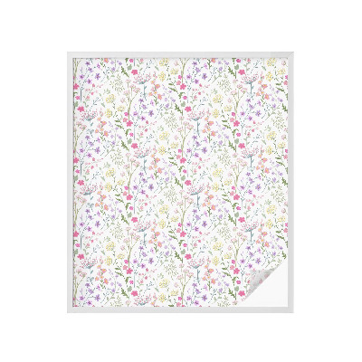 Sichtschutzfolie Fenster Buntglasoptik Blumenwiese