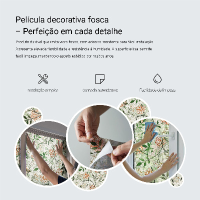 Sichtschutzfolie Fenster Buntglasoptik Blumenwiese