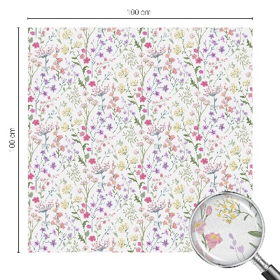 Sichtschutzfolie Fenster Buntglasoptik Blumenwiese