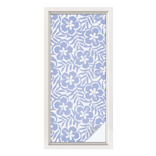 Sichtschutzfolie Fenster Buntglasoptik Hibiskusblüten