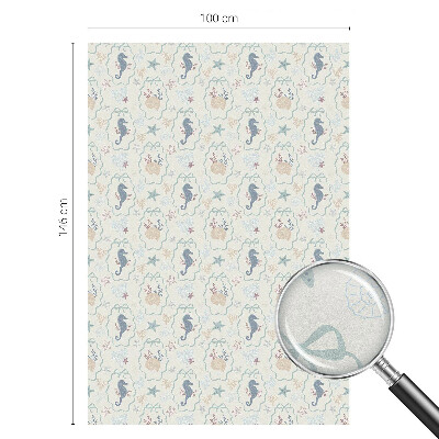 Sichtschutz Klebefolie Buntglasoptik Seepferdchen