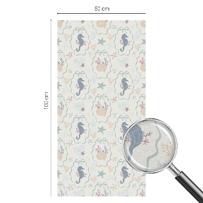 Sichtschutz Klebefolie Buntglasoptik Seepferdchen