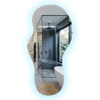 Organischer Wandspiegel mit Beleuchtung modernes Design