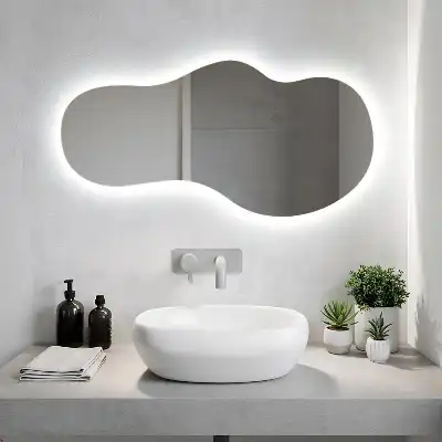 Organischer Wandspiegel mit Beleuchtung modernes Design